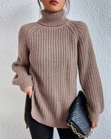 Gemütlicher Rollkragenpullover für kalte Tage – Khaki