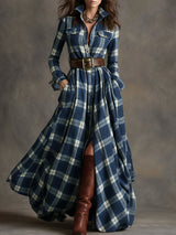 Bodil™ -  Maxi-Hemdkleid mit Karomuster – Blau