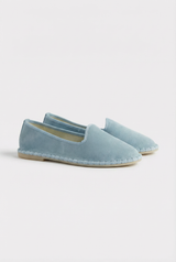 Fri | Damen Friulanische Samt-Schuhe – Weiche Samt Hausschuhe – Hellblau