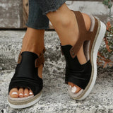Tara - Sandalen mit Keilabsatz – Schwarz