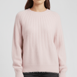 Gerippter Langarm-Pullover - Mayra – Hellrosa