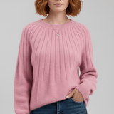 Gerippter Langarm-Pullover - Mayra – Rosa