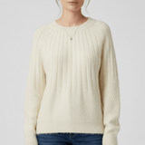 Gerippter Langarm-Pullover - Mayra – Beige
