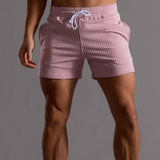 Stilvolle gestreifte Shorts für Herren – Rosa