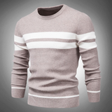Gestreifter Pullover mit sportlicher Eleganz – Beige
