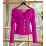 Barbora | Mühelos schicker Frühling- und Herbst-Cardigan – Rosenrot
