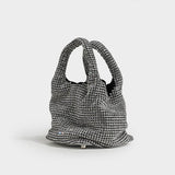 Glitzernde Strass Abendtasche Damen – Mini Clutch mit Schulterkette – Silber