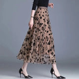 Trendy Mesh Midi-Rock - Fiona – Khaki