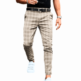 Elegante Karohose Für Herren, Bequem & Vielseitig, Ideal Für Jeden Anlass – Khaki