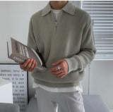 Herren Pullover | Durchgehender Reißverschluss klare Silhouette – Grau