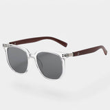 Damen Sonnenbrille Kunststoff quadratisches Gestell modischer Look – Transparent/Grau
