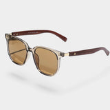 Damen Sonnenbrille Kunststoff quadratisches Gestell modischer Look – Braun / Braun