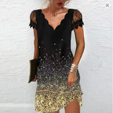 GlitterEve Kleid | Glitzerkleid – Gold
