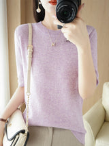 Pullover aus Merinowolle für Damen | Ideal für alle Jahreszeiten – Lavendel