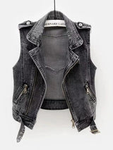 Mariane - Damen Denim Weste – Dunkelgrau