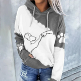 Rosamund - trendiger kapuzenpullover mit hundeprint – Grau