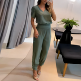 Brigitte - Trendiges set mit bluse und hose – Olivgrün