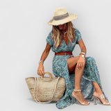 AGNES | Elegantes Boho-Sommerkleid – Grün