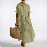 Jorisa - kurzärmeliges Midikleid – Hellgrün