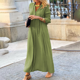 Brinja - Bequemes, locker sitzendes Maxikleid – Grün