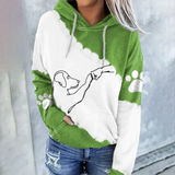 Rosamund - trendiger kapuzenpullover mit hundeprint – Grün