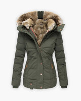 Friederike | Steppjacke mit Fellfutter – Grün