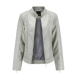 Alda – stylische lederjacke – Grau