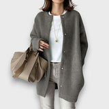 Teresa – Weicher Wollcardigan mit eleganter Linie – Grau