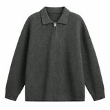 Ruben - Pullover mit Quarter-Zip – Grau