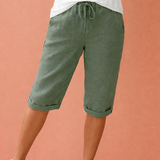 Bequeme Baumwollshorts für Damen mit eleganter Passform | Liora – Grün
