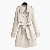 Gürtel Trenchcoat für Damen – Weiß