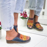 Stella - Keilabsatzsandalen – Dunkelblau