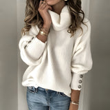 Lakyn | Elegantes Damen-Turtleneck mit stilvollen Details – Weiß