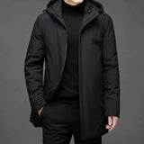 Herren Klassischer Kapuzenparka – Schwarz