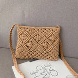 Boho Schultertasche Damen – Handgewebt, Sommerlich & Verstellbar – Braun