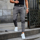 Kian | Stilvolle Karierte Herren Chino – Grau