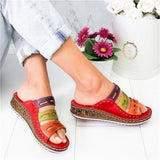 Stella - Keilabsatzsandalen – Rot