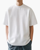 Herren Lässig Rundhals T-Shirt | Kurzarm – Weiß