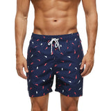 Matías | Herren Badeshorts – Roter und Weißer Fisch