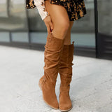 Rain – kniehohe stiefel in einer farbe – Khaki