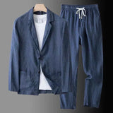 Stilvolles Herren-sommerset, elegant und modisch – Blau