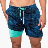 Herren-Badeshorts mit Kompressions- und schnell trocknendem Stoff – Meerespalme