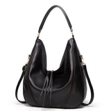 Boho Schultertasche Damen – Verstellbar & Geräumig – Schwarz