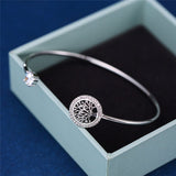 Lebensbaum verstellbares Armband – Silber