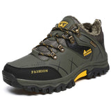Winter-schneestiefel für herren, wasserdichte ledersneaker – 02 Plüsch-Armeegrün