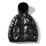Herren Winterjacke Winddicht | Pufferjacke für Outdoor – Schwarz mit Kapuze