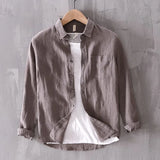 Ralf Langarmhemd mit Button-Down Kragen – Grau