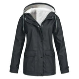 Regenjacke Damen Warm Gefüttert | Winddicht & Elegant – Schwarz