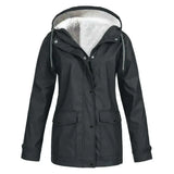 Stylische Regenjacke für Damen | Warme – Schwarz