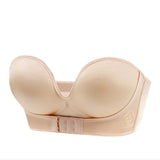 Damen BH ohne Bügel – Trägerloser nahtloser Komfort BH für den Alltag – Beige